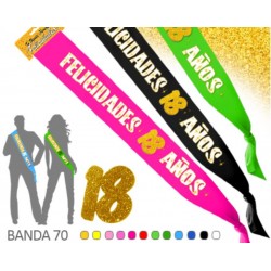 BANDA "FELICIDADES 18 AÑOS" PURPURINA