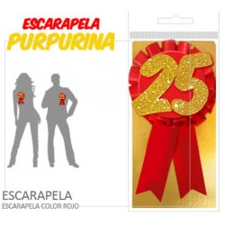 ESCARAPELA 25 AÑOS CON PURPURINA