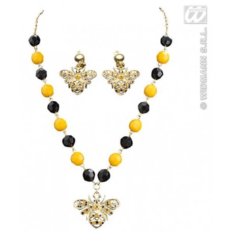 COLLAR Y PENDIENTES ABEJA 