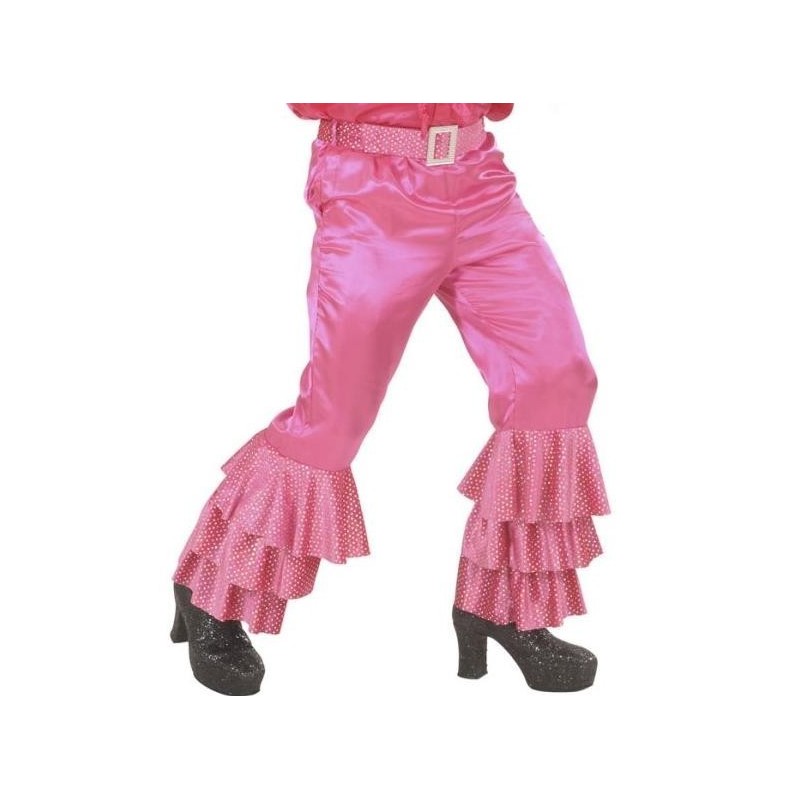 PANTALÓN DE RASO CON VOLANTES Y CINTURÓN COLORES