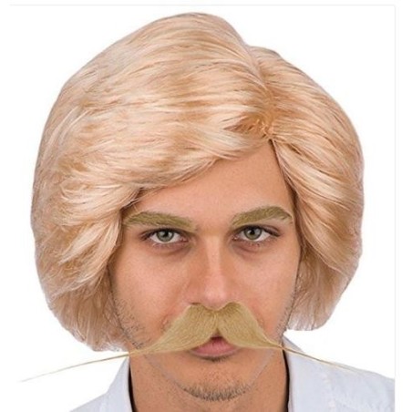 PELUCA LISA CON BIGOTE  