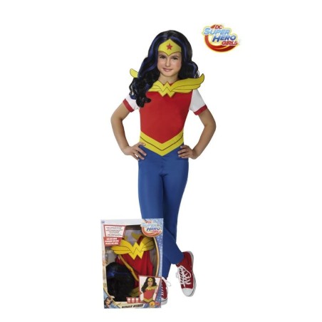 DISFRAZ DE WONDER WOMAN CON PELUCA INFANTIL