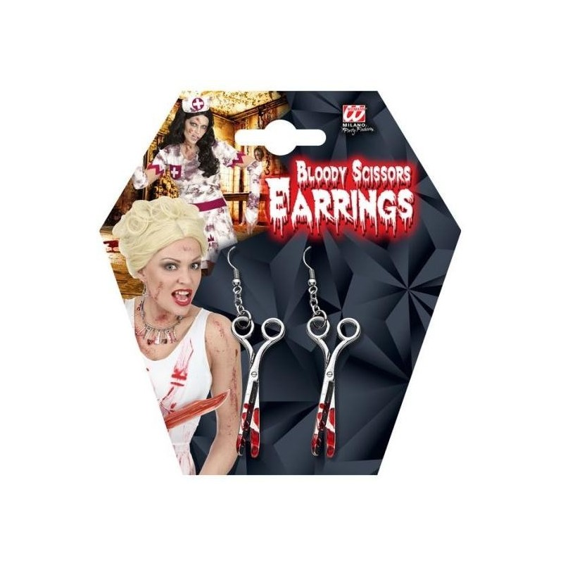 PENDIENTES TIJERAS ENSANGRENTADAS