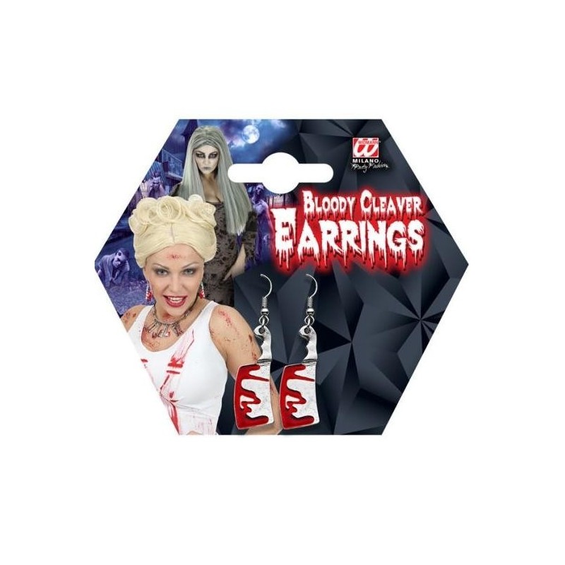 PENDIENTES CUCHILLO CARNICERO ENSANGRENTADO