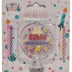 VELA FELIZ CUMPLEAÑOS CON LED 