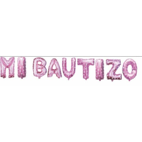 GLOBOS FOIL LETRAS MI BAUTIZO 45CM