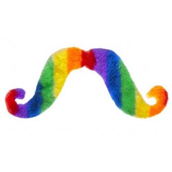 BIGOTE GRANDE ADHESIVO ARCOIRIS