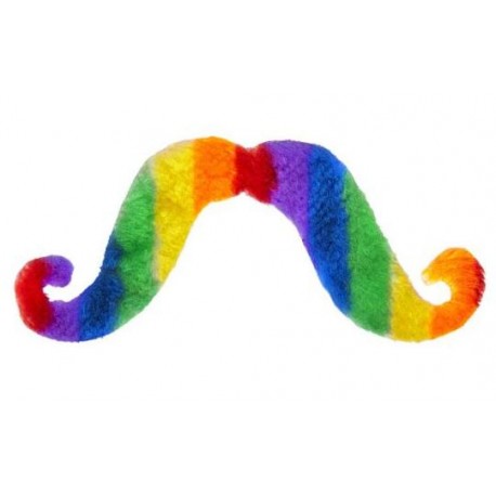 BIGOTE GRANDE ADHESIVO ARCOIRIS