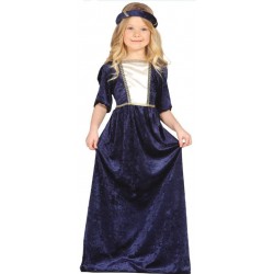 DISFRAZ DAMA MEDIEVAL AZUL INFANTIL