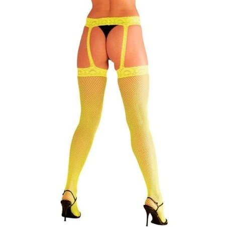 MEDIAS MUSLO FLUOR RED CON LIGUERO