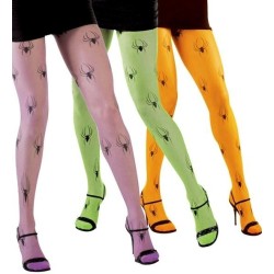 MEDIAS PANTY FOSFORESCENTE ARAÑAS ADULTO 2