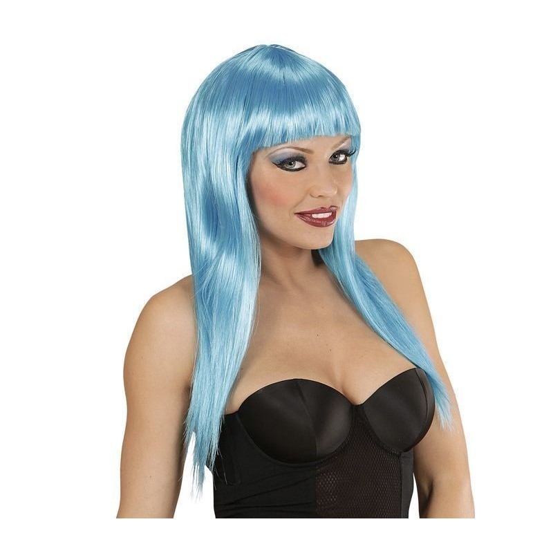 PELUCA LISA CON FLEQUILLO COLOR 