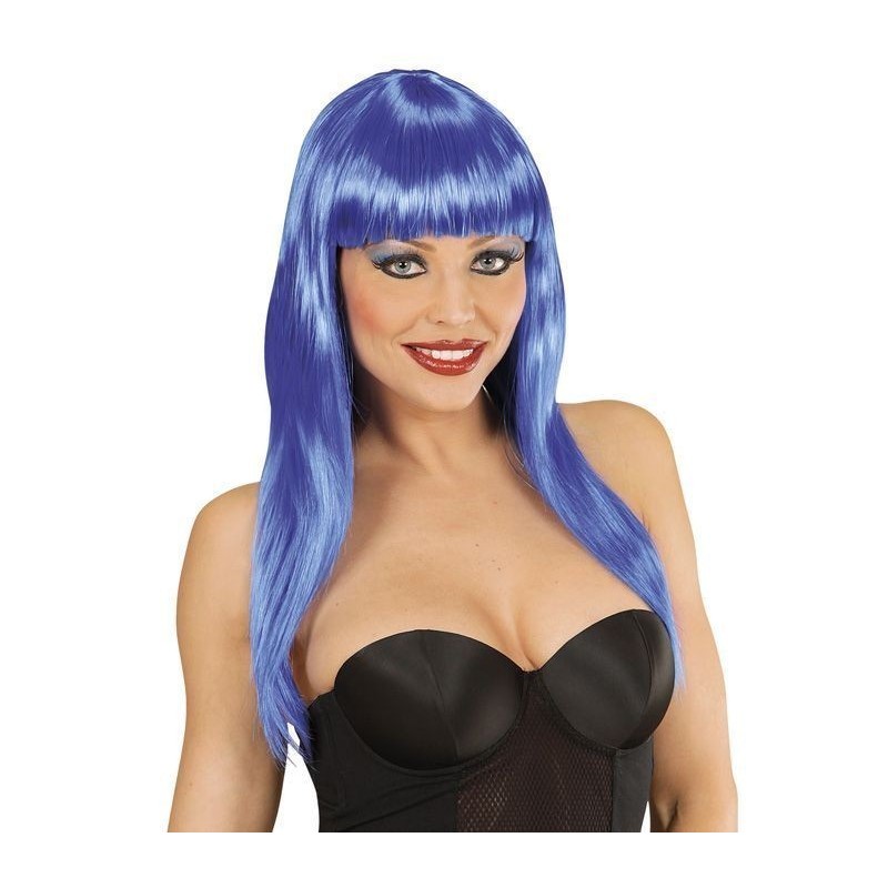 PELUCA LISA CON FLEQUILLO COLOR 