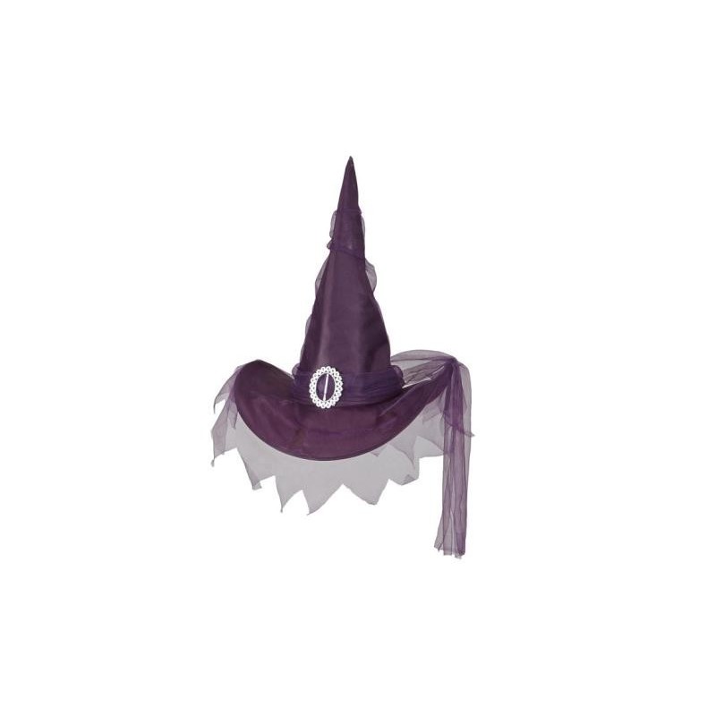 SOMBRERO BRUJA CON TUL ADULTO