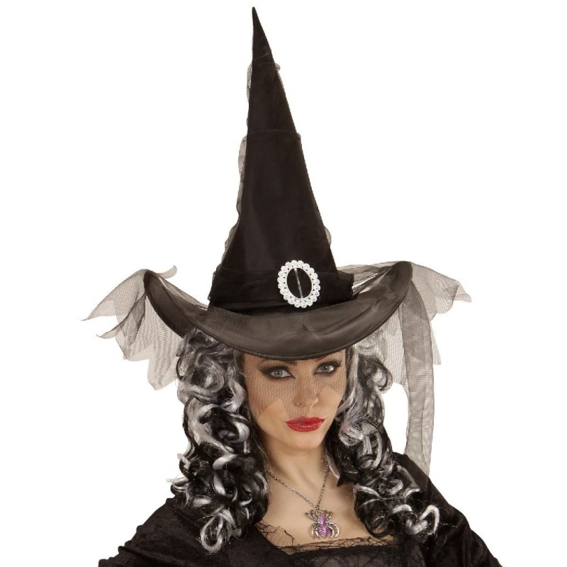 SOMBRERO BRUJA CON TUL ADULTO