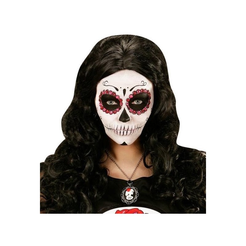 COLLAR CON ROSA NEGRA Y CAMEO