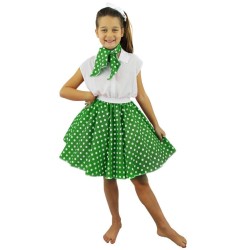 FALDA LARGA LUNARES BLANCOS ADULTO 2