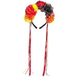 DIADEMA FLORES CON CINTA MULTICOLORES 2
