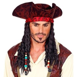SOMBRERO PIRATA TRICORNIO CON BANDANA Y RASTAS 2