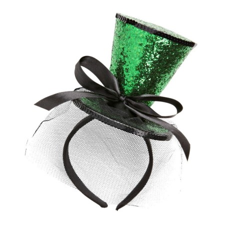 DIADEMA SOMBRERO ESCARCHA VERDE                   