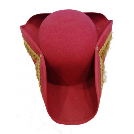 SOMBRERO TRICORNIO MEDIEVAL ROJO