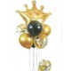 CONJUNTO GLOBOS SURTIDOS CORONA 7 PIEZAS