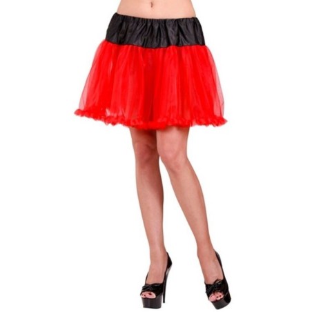 FALDA ENAGUA  NEGRO/ROJO