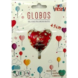 GLOBO FOIL "FELIZ DÍA MAMÁ" CORAZÓN 2