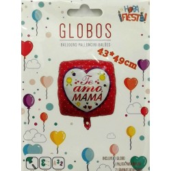 GLOBO FOIL "TE AMO MAMÁ" CUADRADO