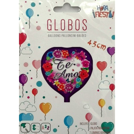 GLOBO FOIL "TE AMO" CORAZÓN