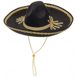 SOMBRERO MEJICANO NEGRO LUJOSO