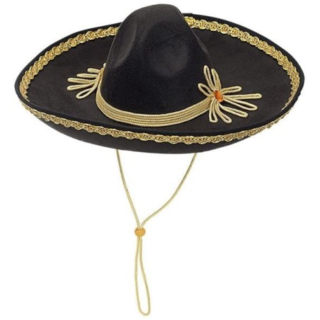 SOMBRERO MEJICANO NEGRO LUJOSO