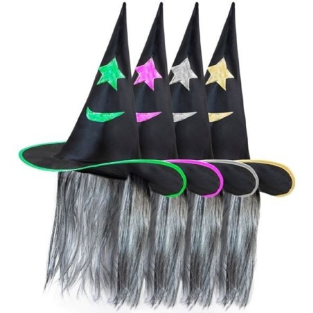 SOMBRERO BRUJA CON PELO                           