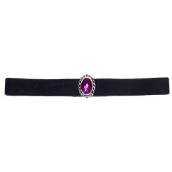 COLLAR DE TERCIOPELO NEGRO CON PIEDRA 