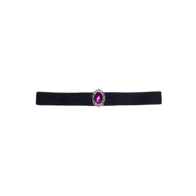 COLLAR DE TERCIOPELO NEGRO CON PIEDRA 