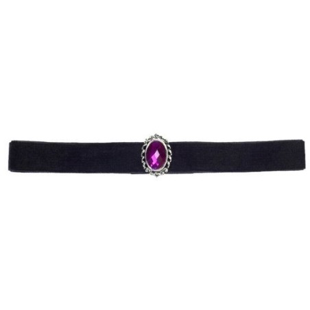 COLLAR DE TERCIOPELO NEGRO CON PIEDRA 
