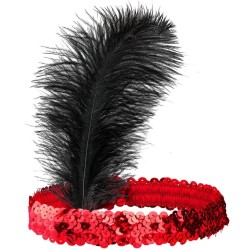 DIADEMA DE LENTEJUELAS CON PLUMA 2