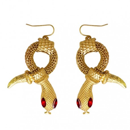 PENDIENTES SERPIENTE CON OJOS GEMA