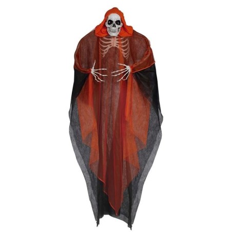 COLGANTE ESQUELETO NARANJA CON LUZ 180 CM