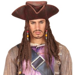 SOMBRERO TRICORNIO PIRATA CON RASTAS 2