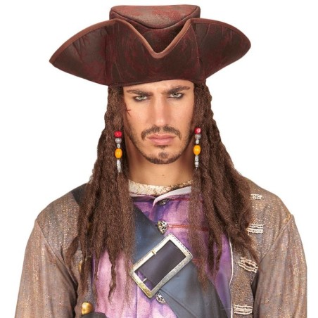 SOMBRERO TRICORNIO PIRATA CON RASTAS