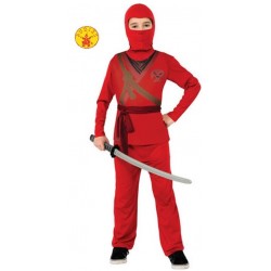 DISFRAZ SKULL NINJA ROJO INFANTIL