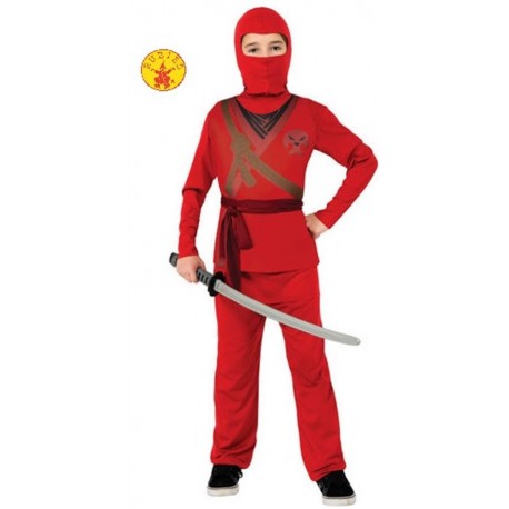 DISFRAZ SKULL NINJA ROJO INFANTIL