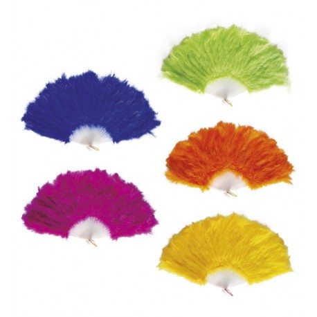 ABANICO PLUMAS COLOR 