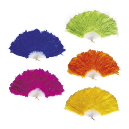 ABANICO PLUMAS COLOR                              