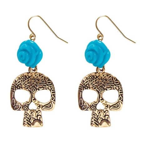 PENDIENTES DE CALAVERA DORADOS