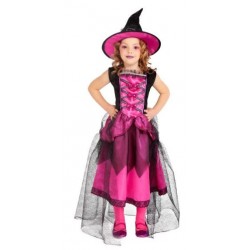 DISFRAZ DE BRUJA CHIC ROSA INFANTIL