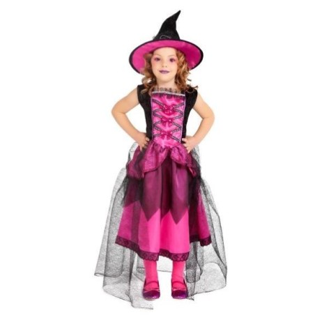 DISFRAZ DE BRUJA CHIC ROSA INFANTIL