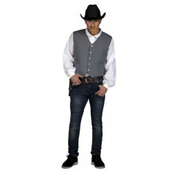 CHALECO VAQUERO GRIS ADULTO