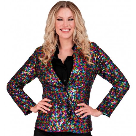 CHAQUETA DE LENTEJUELAS MULTICOLOR DE MUJER